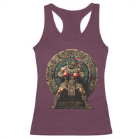 Boxing Mexico Racerback Tank Top Aztec Warrior Mexican Dad Gifts