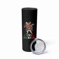 Mexican Boy Dabbing Skinny Tumbler Poncho Cinco de Mayo Flag Viva Mexico
