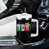 Funny Mexican Tumbler With Handle Mexico Beer Mexican Flag Sombrero Hat