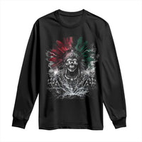 Ancient Aztec King Long Sleeve Shirt Calabera Azteca Mexican Skull Skeleton