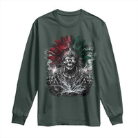 Ancient Aztec King Long Sleeve Shirt Calabera Azteca Mexican Skull Skeleton
