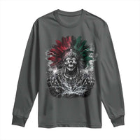 Ancient Aztec King Long Sleeve Shirt Calabera Azteca Mexican Skull Skeleton