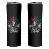 Ancient Aztec King Skinny Tumbler Calabera Azteca Mexican Skull Skeleton