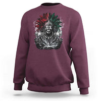 Ancient Aztec King Sweatshirt Calabera Azteca Mexican Skull Skeleton