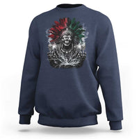 Ancient Aztec King Sweatshirt Calabera Azteca Mexican Skull Skeleton