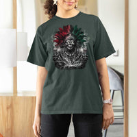 Ancient Aztec King T Shirt For Women Calabera Azteca Mexican Skull Skeleton