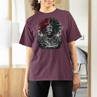 Ancient Aztec King T Shirt For Women Calabera Azteca Mexican Skull Skeleton