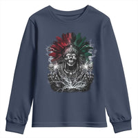 Ancient Aztec King Youth Sweatshirt Calabera Azteca Mexican Skull Skeleton