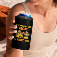 Funny Mexican 4 in 1 Can Cooler Tumbler Adult Humor Mexican Food Taco Nacho