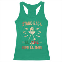 Funny Mexican Dad Racerback Tank Top El Jefe Grilling Stand Back Fathers Day