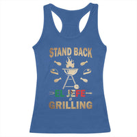 Funny Mexican Dad Racerback Tank Top El Jefe Grilling Stand Back Fathers Day