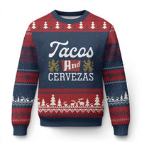 Tacos And Cervezas Ugly Christmas Sweater Mexican Food Beer Humor