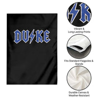 Vintage Duke Last Name Sports Style Garden Flag Vintage Lightning Bold Gothic Font Graphic Basketball Fans