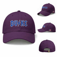 Vintage Duke Last Name Sports Style Baseball Cap Vintage Lightning Bold Gothic Font Graphic Basketball Fans