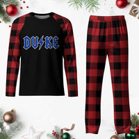 Vintage Duke Last Name Sports Style Plaid Pajama Set Vintage Lightning Bold Gothic Font Graphic Basketball Fans