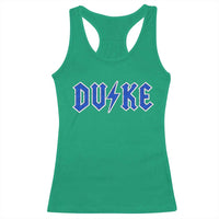 Vintage Duke Last Name Sports Style Racerback Tank Top Vintage Lightning Bold Gothic Font Graphic Basketball Fans