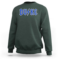 Vintage Duke Last Name Sports Style Sweatshirt Vintage Lightning Bold Gothic Font Graphic Basketball Fans