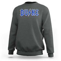 Vintage Duke Last Name Sports Style Sweatshirt Vintage Lightning Bold Gothic Font Graphic Basketball Fans