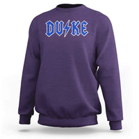 Vintage Duke Last Name Sports Style Sweatshirt Vintage Lightning Bold Gothic Font Graphic Basketball Fans