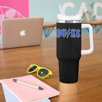 Vintage Duke Last Name Sports Style Tumbler With Handle Vintage Lightning Bold Gothic Font Graphic Basketball Fans