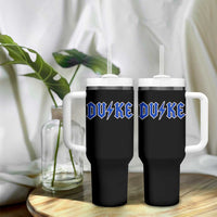 Vintage Duke Last Name Sports Style Tumbler With Handle Vintage Lightning Bold Gothic Font Graphic Basketball Fans