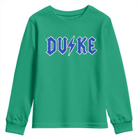 Vintage Duke Last Name Sports Style Youth Sweatshirt Vintage Lightning Bold Gothic Font Graphic Basketball Fans