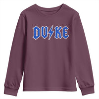 Vintage Duke Last Name Sports Style Youth Sweatshirt Vintage Lightning Bold Gothic Font Graphic Basketball Fans