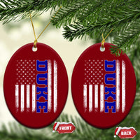 Vintage Duke Name American Flag Ceramic Ornament Retro Sport Basketball Fans