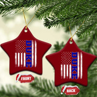 Vintage Duke Name American Flag Ceramic Ornament Retro Sport Basketball Fans