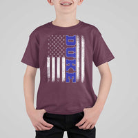Vintage Duke Name American Flag T Shirt For Kid Retro Sport Basketball Fans