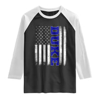 Vintage Duke Name American Flag Raglan Shirt Retro Sport Basketball Fans