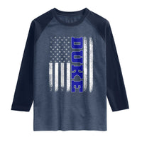 Vintage Duke Name American Flag Raglan Shirt Retro Sport Basketball Fans