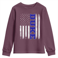 Vintage Duke Name American Flag Youth Sweatshirt Retro Sport Basketball Fans