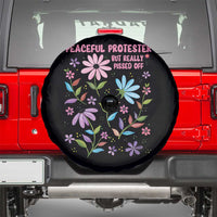 Feminist Protest Spare Tire Cover Peaceful But Pissed Off Floral Resist