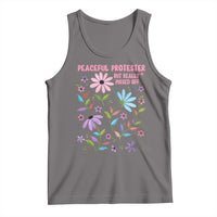Feminist Protest Tank Top Peaceful But Pissed Off Floral Resist