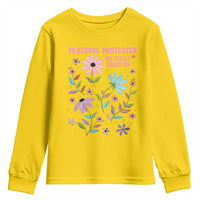 Feminist Protest Youth Sweatshirt Peaceful But Pissed Off Floral Resist