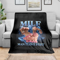 Inappropriate Adult Throw Blanket Vintage Bootleg MILF Man I Love Feet