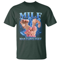 Inappropriate Adult T Shirt Vintage Bootleg MILF Man I Love Feet