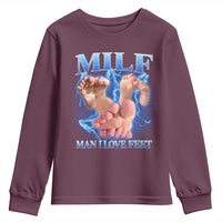 Inappropriate Adult Youth Sweatshirt Vintage Bootleg MILF Man I Love Feet
