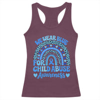 We Wear Blue Child Abuse Prevention Racerback Tank Top