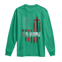Da Pope Leo XIV Long Sleeve Shirt From America Chicago America US Flag