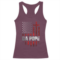Da Pope Leo XIV Racerback Tank Top From America Chicago America US Flag