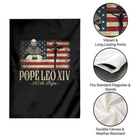 Da Pope Leo XIV Garden Flag From America Chicago USA Flag Cross - Wonder Print Shop