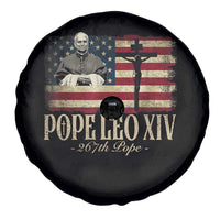 Da Pope Leo XIV Spare Tire Cover From America Chicago USA Flag Cross