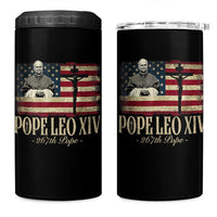 Da Pope Leo XIV 4 in 1 Can Cooler Tumbler From America Chicago USA Flag Cross