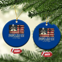 Da Pope Leo XIV Ceramic Ornament From America Chicago USA Flag Cross - Wonder Print Shop