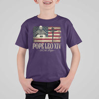 Da Pope Leo XIV T Shirt For Kid From America Chicago USA Flag Cross