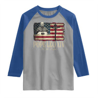 Da Pope Leo XIV Raglan Shirt From America Chicago USA Flag Cross