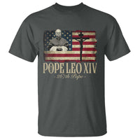Da Pope Leo XIV T Shirt From America Chicago USA Flag Cross