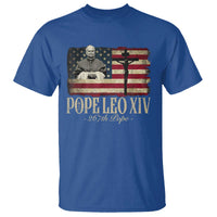 Da Pope Leo XIV T Shirt From America Chicago USA Flag Cross
